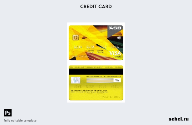 скачать в цифровом формате шаблон карты Visa Classic Новой Зеландии ASB Bank