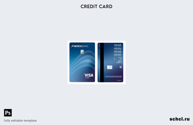 скачать в цифровом формате шаблон кредитной карты Visa Andorra Mocabanc