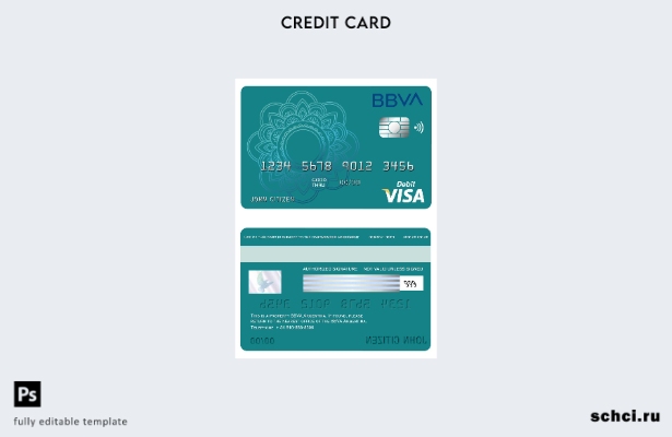 скачать цифровой шаблон карты Visa для банка Аргентины BBVA