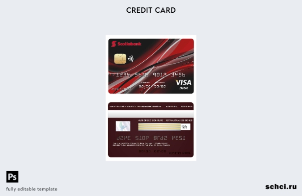 скачать цифровой шаблон карты Visa Canada Nova Bank