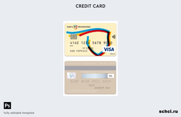 скачать цифровую версию шаблона карты Visa Classic для Румынии BT Bank
