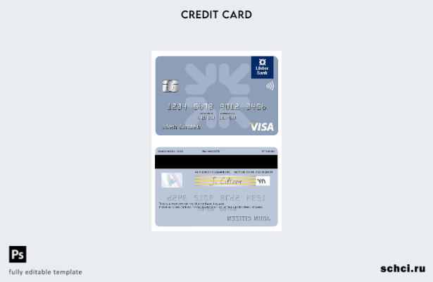 скачать цифровую версию Ireland Ulster Bank Шаблон визовой карты Ирландии