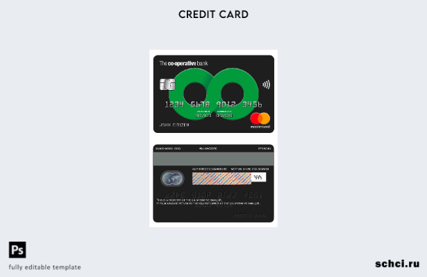 цифровая загрузка Великобритания Шаблон карты Mastercard кооперативного банка