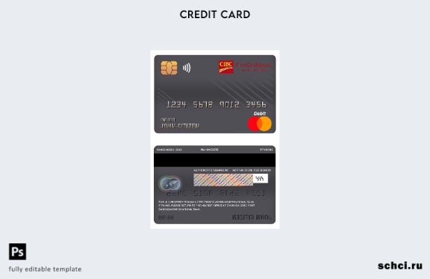 цифровая загрузка Доминики Шаблон основной дебетовой карты CIBC First Caribbean