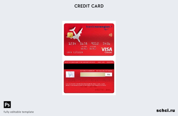 цифровая загрузка Норвегия Банк Норвежский банк AS шаблон карты Visa Classic