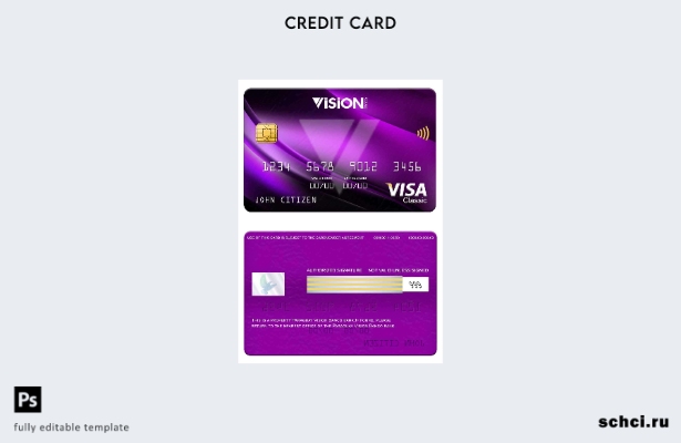 цифровая загрузка Парагвай Vision Banco шаблон карты Visa Classic