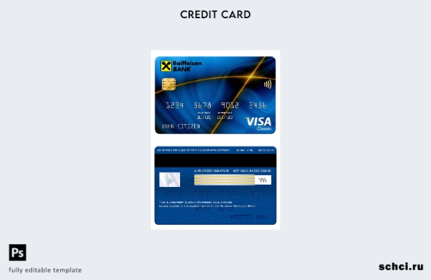 цифровая загрузка Словакия Райффайзен Банк Visa Classic шаблон карты