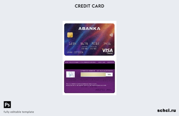 цифровая загрузка Словения Abanka d.d шаблон карты Visa Classic