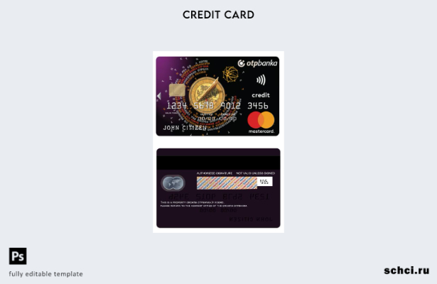 цифровая загрузка Хорватия OTP Banka Mastercard Стандартный шаблон платежной кар