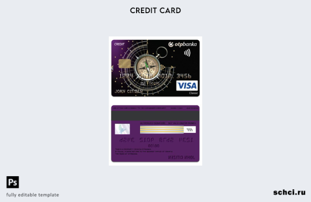 цифровая загрузка Хорватия OTP Banka Visa Classic шаблон платежной карты