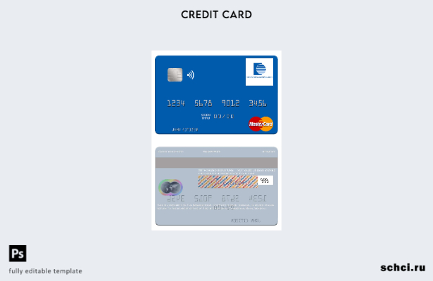 цифровая загрузка Шаблон карты Mastercard Международного коммерческого банка Сен