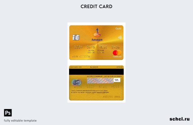 цифровая загрузка голландского золотого шаблона Mastercard Rabobank