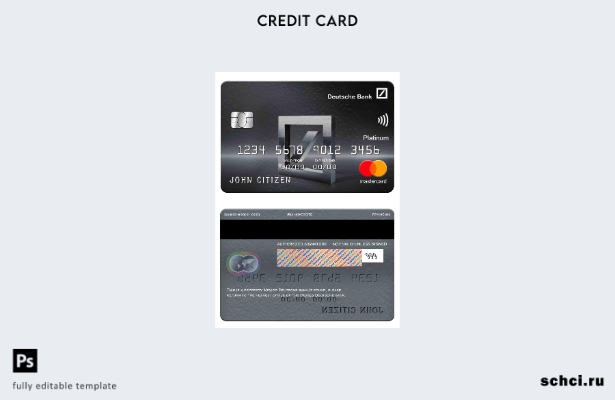 цифровая загрузка платинового шаблона Mastercard Мексика Deutsche Bank
