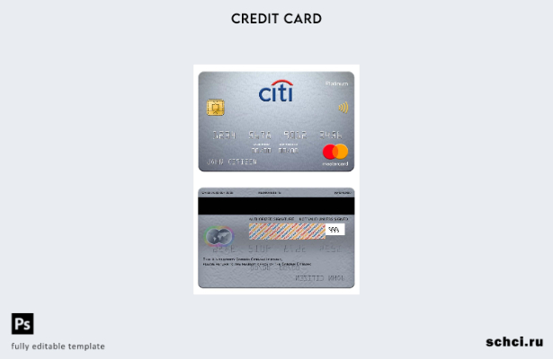 цифровая загрузка платинового шаблона Mastercard Швеция Citibank
