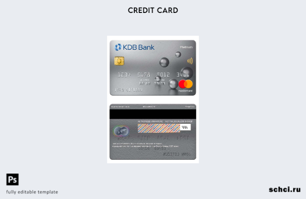 цифровая загрузка платинового шаблона Mastercard банка KDB в Южной Корее