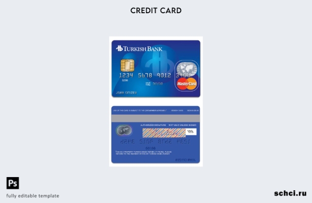 цифровая загрузка стандартного шаблона карты Mastercard Турции TurkishBank