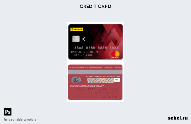 цифровая загрузка стандартного шаблона карты Mastercard для Филиппин MayBank
