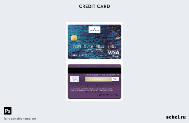 цифровая загрузка шаблон карты Visa Classic банка Liechtenstein Neue Bank AG