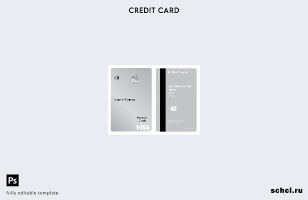 цифровая загрузка шаблон кредитной вертикальной кредитной карты Visa Platinum Ки