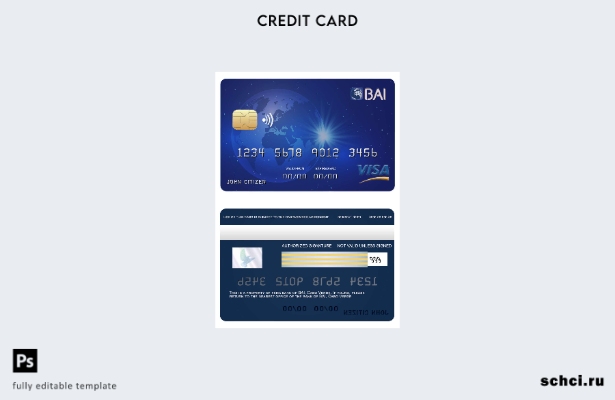 цифровая загрузка шаблона банковской карты Visa Кабо Верде BAI