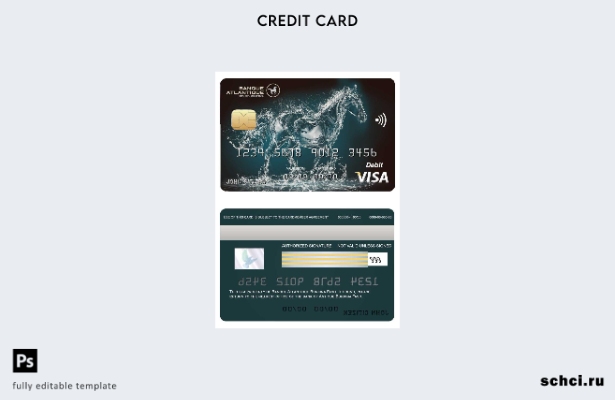 цифровая загрузка шаблона банковской карты Visa Burkina Faso Atlantique