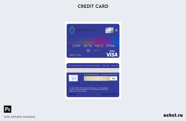 цифровая загрузка шаблона визовой карты Азербайджанского банка Amrahbank