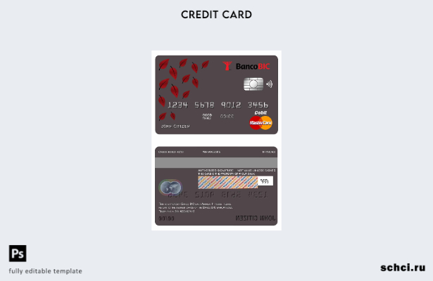 цифровая загрузка шаблона дебетовой карты Angola Banco BIC банка mastercard