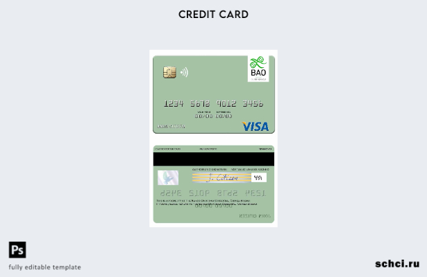 цифровая загрузка шаблона дебетовой карты Banco Da Africa Ocidental Visa в Гвине