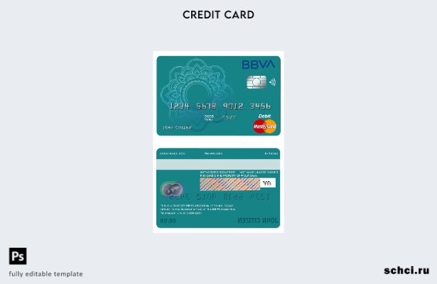 цифровая загрузка шаблона дебетовой карты Mastercard банка BBVA Аргентины