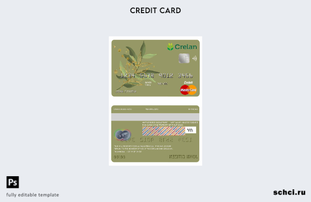 цифровая загрузка шаблона дебетовой карты Mastercard банка Crelan в Бельгии