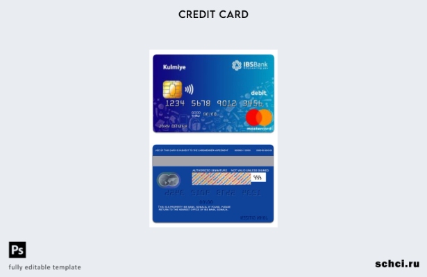 цифровая загрузка шаблона дебетовой карты Mastercard IBS Bank Kulmiye в Сомали