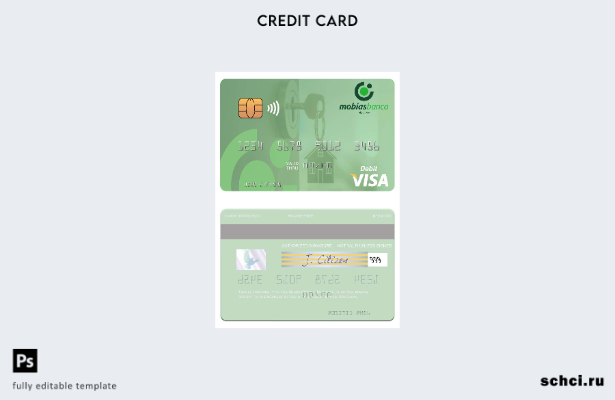 цифровая загрузка шаблона дебетовой карты Visa Молдовы MobiasBanca