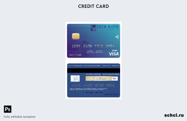 цифровая загрузка шаблона дебетовой карты Visa Эксимбанка Джибути