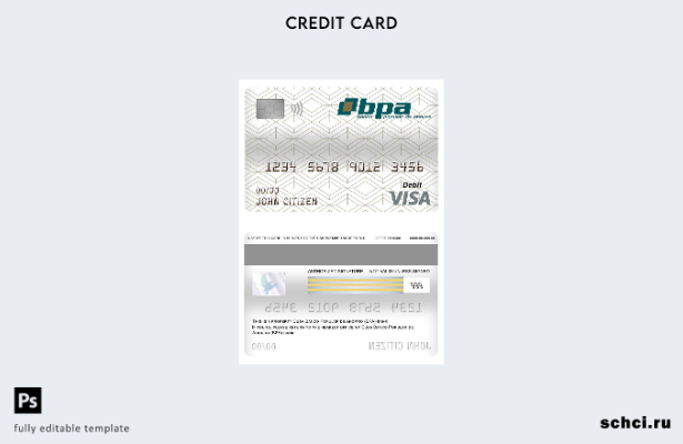 цифровая загрузка шаблона дебетовой карты Visa банка Cuba Banco Popular de Ahorr