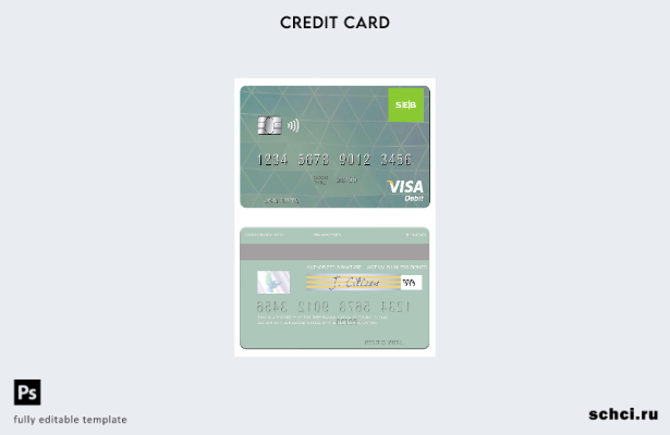 цифровая загрузка шаблона дебетовой карты Visa банка SEB в Латвии
