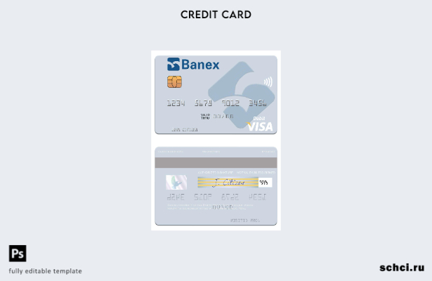 цифровая загрузка шаблона дебетовой карты Visa Banco Banex в Перу