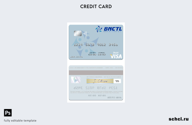 цифровая загрузка шаблона дебетовой карты Visa Banco Nacional de Comércio de Tim