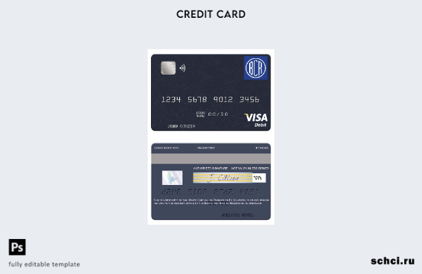 цифровая загрузка шаблона дебетовой карты Visa El Salvador Banco Central de Rese