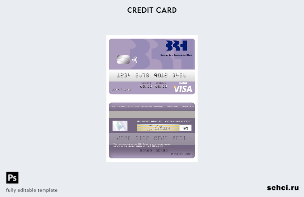 цифровая загрузка шаблона дебетовой карты Visa Haiti BRH Bank