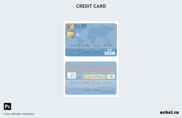 цифровая загрузка шаблона дебетовой карты Visa Haiti BUH Bank