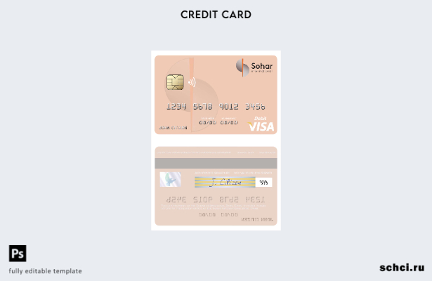 цифровая загрузка шаблона дебетовой карты Visa Oman Sohar International Bank