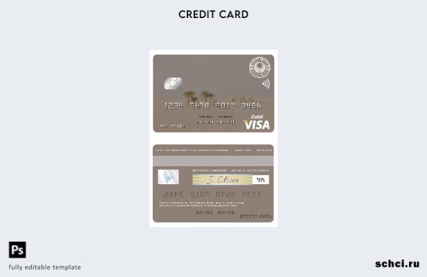 цифровая загрузка шаблона дебетовой карты Visa Rasheed Bank в Ираке