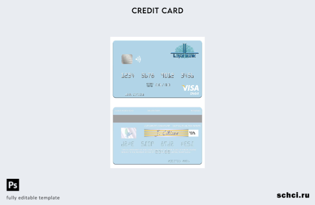 цифровая загрузка шаблона дебетовой карты Visa Saint Lucia Loyal Bank Limited