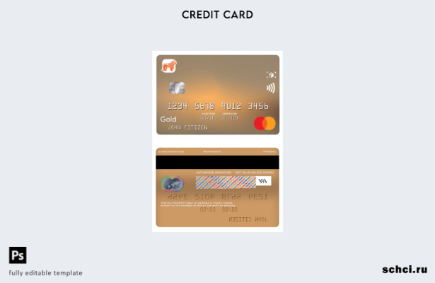 цифровая загрузка шаблона золотой карты Mastercard Банка Грузии в Грузии