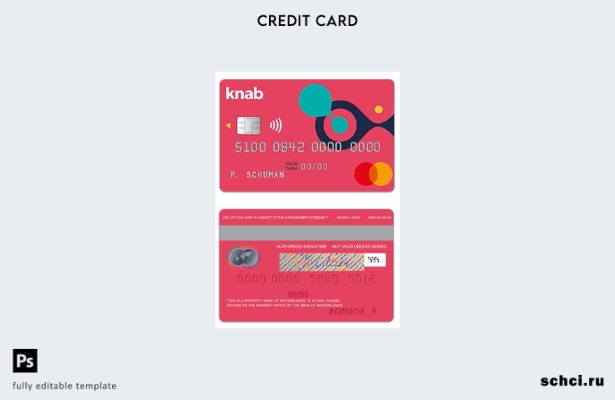 цифровая загрузка шаблона карты Банка Нидерландов Knab Credit Mastercard Нидерла