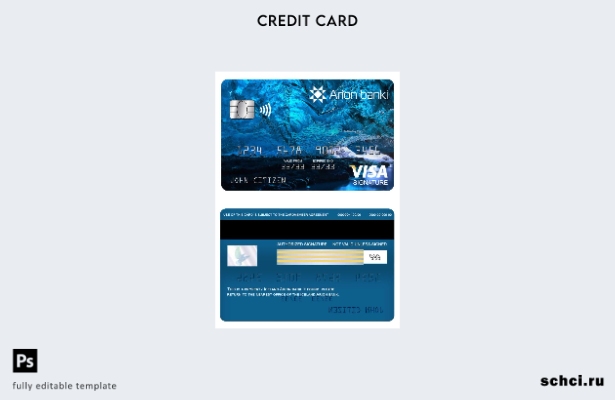 цифровая загрузка шаблона карты для подписи Visa Arion в Исландии
