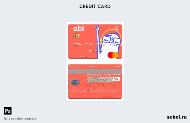 цифровая загрузка шаблона карты Mastercard Американского банка инвестиций (ABI)