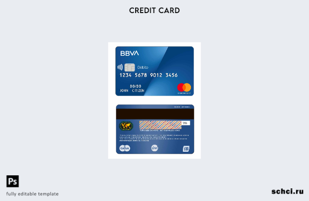 цифровая загрузка шаблона карты Mastercard Аргентины BBVA Bank