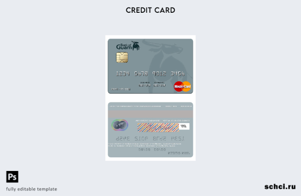 цифровая загрузка шаблона карты Mastercard Банка Гуама Маршалловых Островов