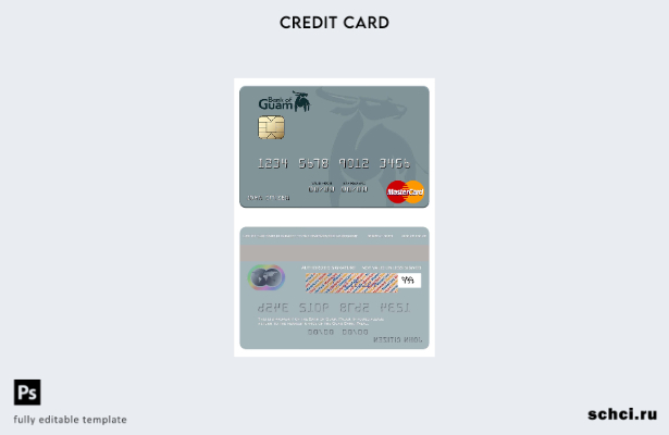 цифровая загрузка шаблона карты Mastercard Банка Гуама Палау